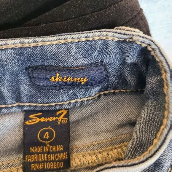 SEVEN 7 Women's High Rise Skinny Cotton Blend Denim Blue Jeans-Size 4 - Picture 8 of 10